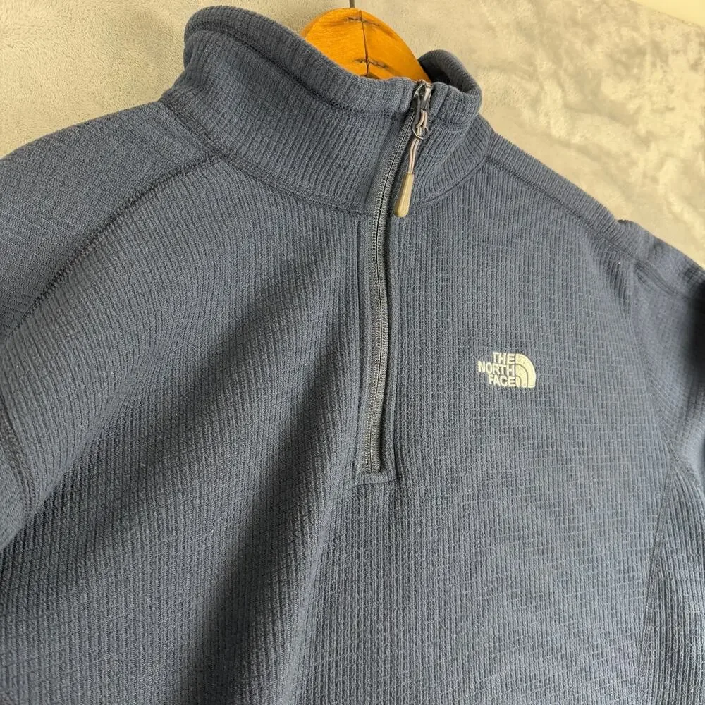 The North‎ Face Men’s L Fleece Pullover Quarter Zip Navy Blue Lightweight
